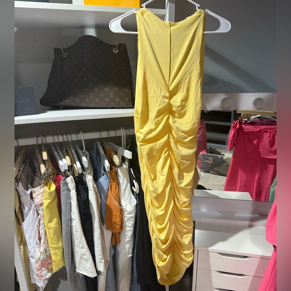 Yellow Ruched Dress - Picture 2 of 2
